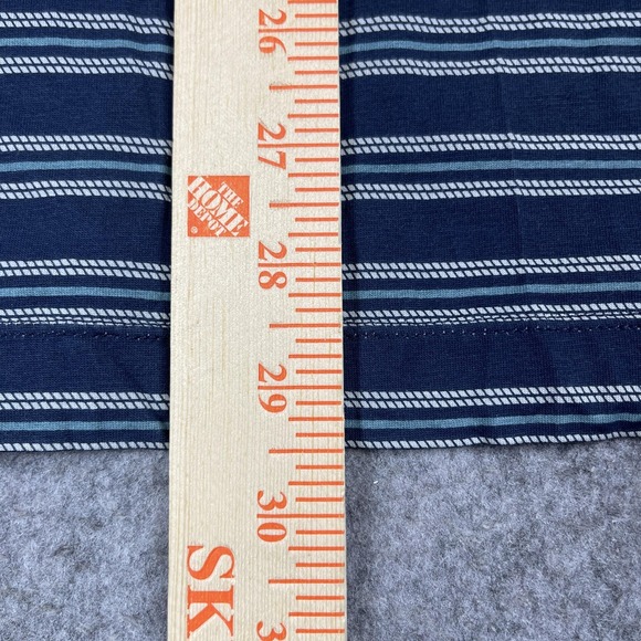 Fabletics Shirt Mens 3XL Navy Blue Gray Stretch Striped Polo‎ Casual Golf - Picture 10 of 11